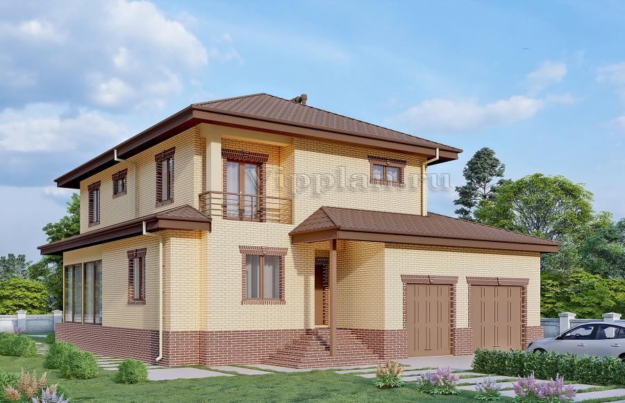 Двухэтажный дом с гаражом, верандой и пятью спальнями