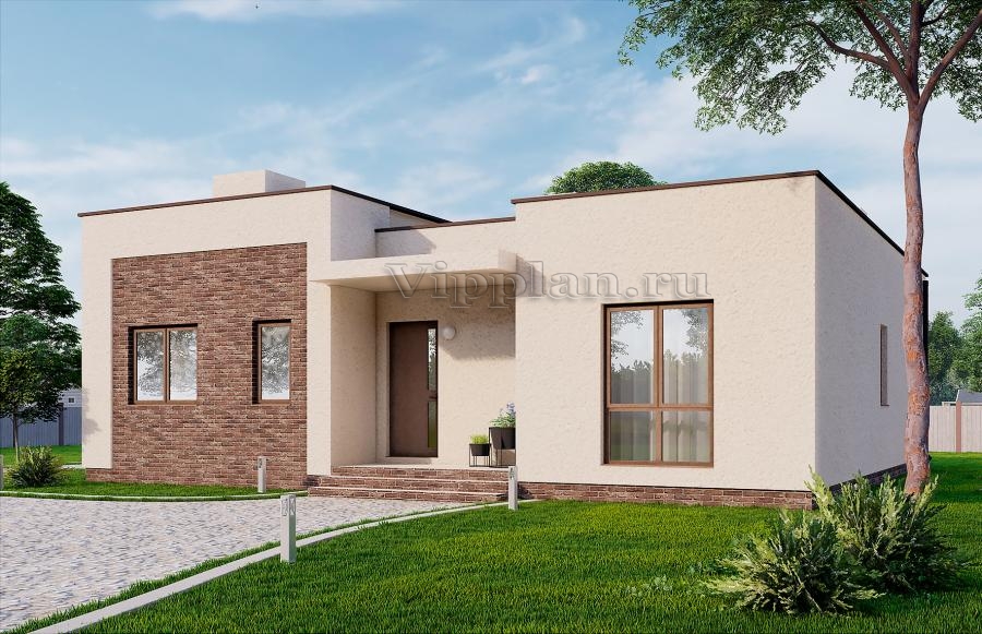 Одноэтажный дом с тремя спальнями